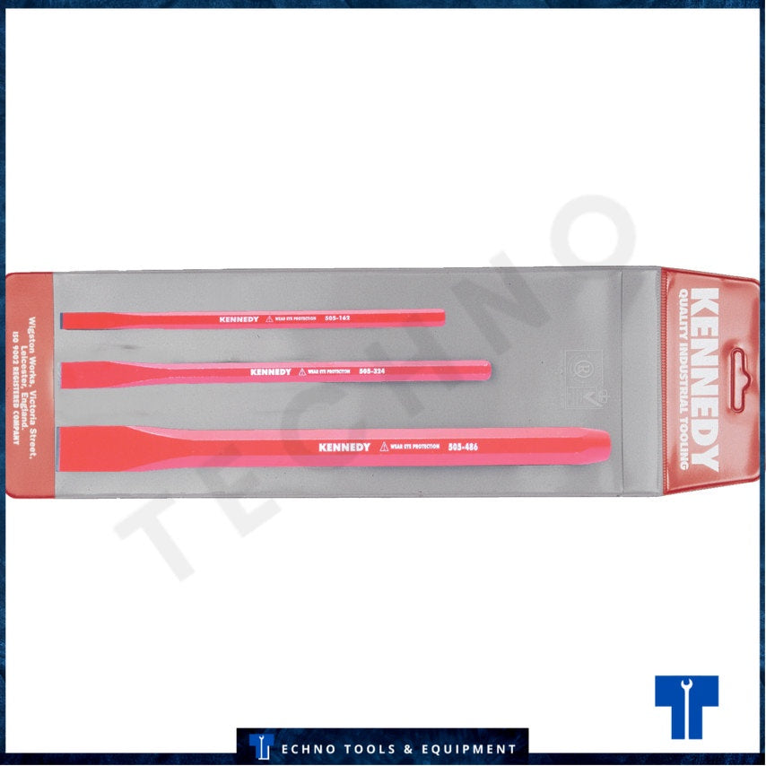 KENNEDY 150mm/200mm/250mm Cold Chisel Set, Chrome Vanadium Steel 3 Piece KEN5057150K