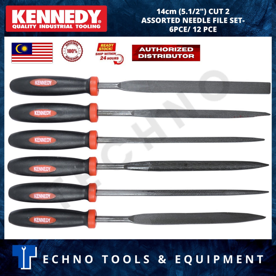 KENNEDY 14cm (5.1/2") CUT 2 ASSORTED NEEDLE FILE SET-6PCE / 12PCE KEN0315980K KEN0315990K