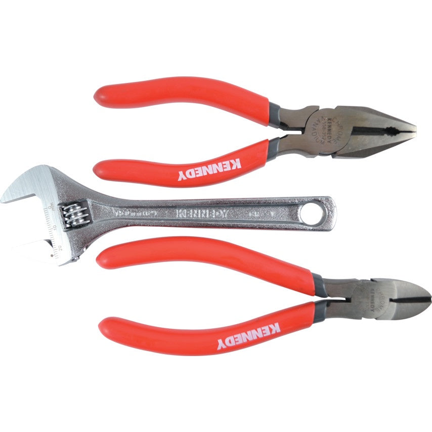 KENNEDY 150mm CV PLIER, DIAGONALCUTTER & WRENCH SET 3-PCE KEN5589820K