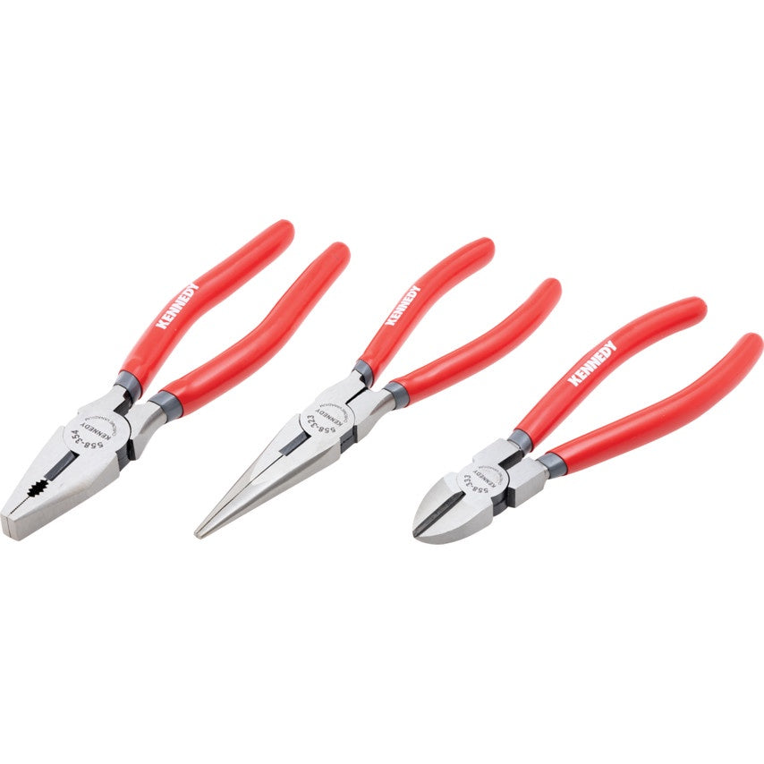 KENNEDY 205mm CV PLIER & DIAGONAL CUTTER SET 3-PCE KEN5589850K