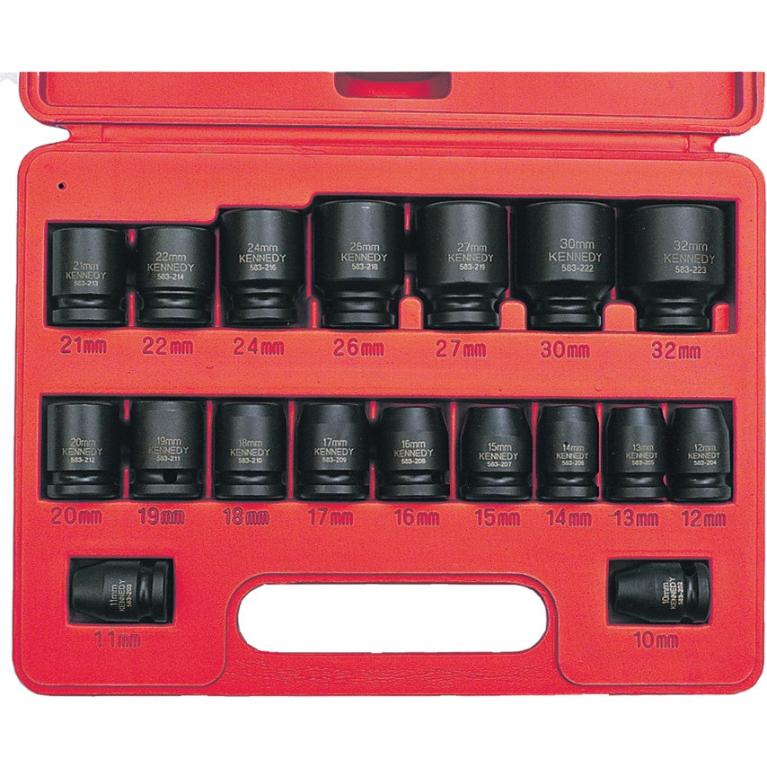 KENNEDY PM18M 18PCE 1/2" SQ DR IMPACT SOCKET SET KEN5839860K