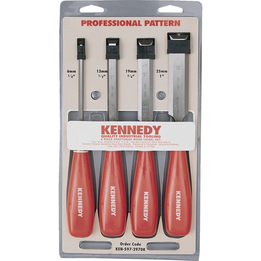 KENNEDY PROFESSIONAL BEVEL EDGE WOOD CHISELS (S) KEN5972970K