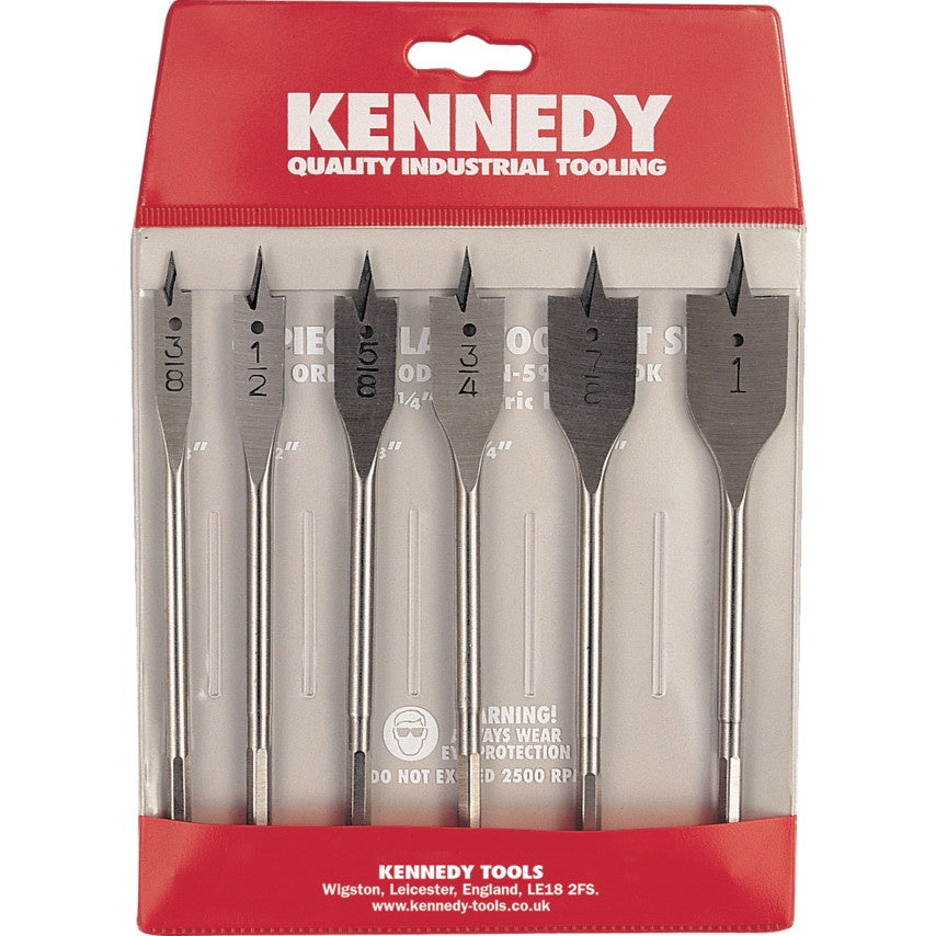 KENNEDY 3/8"-1" FLAT WOOD BITS (SET-6) KEN5974300K