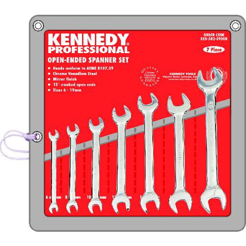 KENNEDY 6-19mm PROFESSIONAL O/E SPANNER SET 7PC KEN5823900K