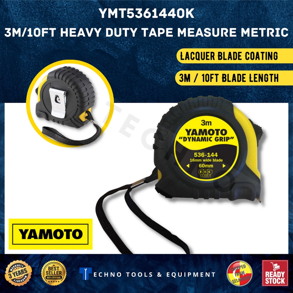 Yamoto  3m, 5m, 7.5m / 10ft, 16ft, 25ft Heavy Duty Tape Measure, Metric and Imperial - 100% New and Original