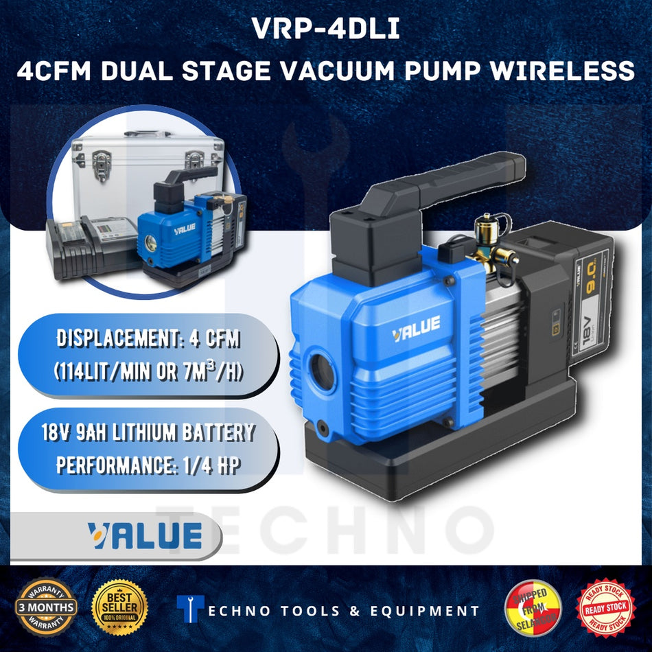 Dual-stage compact cordless vacuum pump VRP-4DLi [100% New & Original]