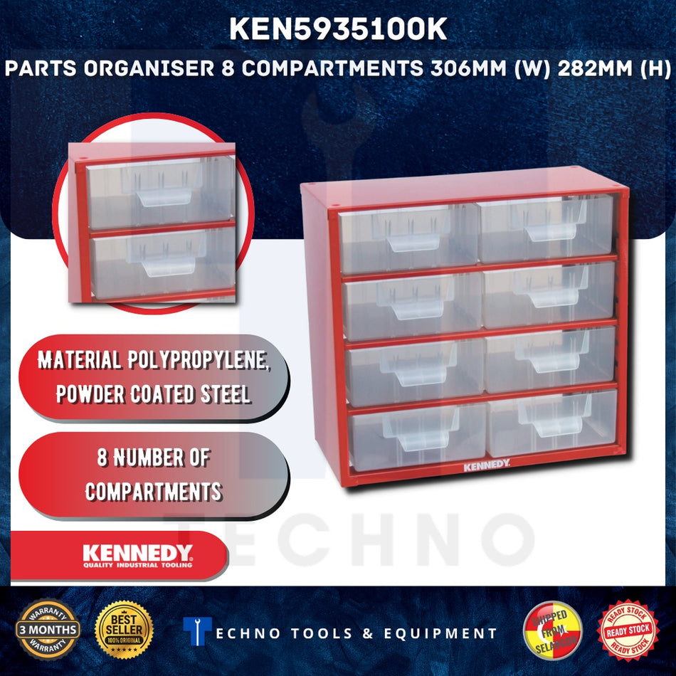 KENNEDY KEN5935100K 8 Compartments Parts Organiser 306mm (W), 282mm (H)